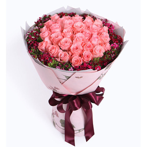 南阳红粉玫瑰花束鲜花速递宛城卧龙南召方城西峡生日同城配送花店