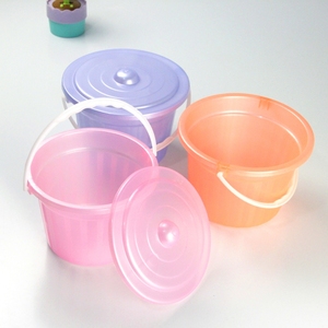 Y塑料小桶儿童画画美术笔桶颜料桶带盖水桶钓鱼收纳桶沙滩玩具桶