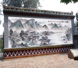 户外门头匾迎门墙瓷砖福壁画庭院客厅中堂画农村国画大气挂画山水