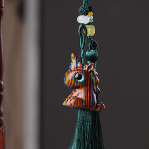 彩虹木独角兽挂件木质动物汽车挂饰后视镜吊坠创意礼物简约小饰品