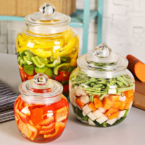 泡菜坛子密封罐专用玻璃瓶食品级空瓶子带盖小号腌菜腌制家用器皿