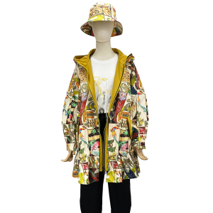 【国潮风】viimiilii设计师女装 大码个性中长款外套 a摆连帽风衣