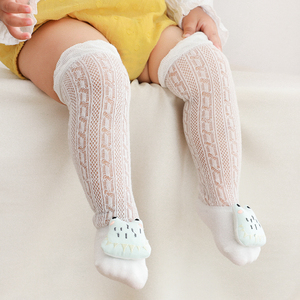 春夏季新生儿网眼薄棉防蚊婴儿长筒袜公仔宝宝袜子儿童过膝护膝袜