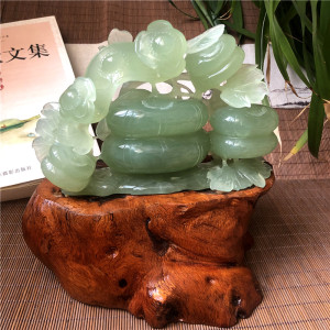 天然岫玉事事如意摆件摆设 a货正品岫岩玉小摆件小摆设玉石摆件