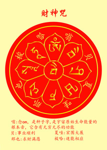 黄财神心咒藏文写法图片