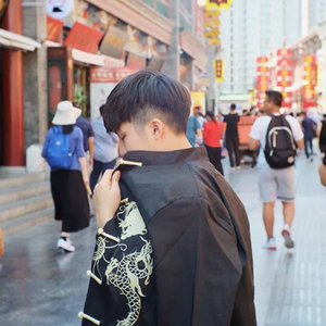 龙刺绣青年改良唐装外套街头型格炫酷中国风嘻哈hiphop街舞演出服