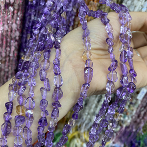 天然水晶紫黄晶随形散珠长链DIY半成品手链串珠隔珠发簪步摇材料
