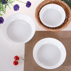 白色盘子陶瓷纯白家用欧式