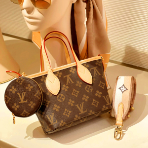 香港正品lv0老花中古mini菜篮子小号手提包宽肩带百搭真皮斜挎包