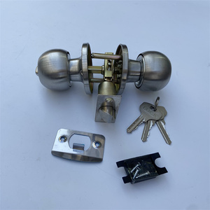 纯铜锁芯不锈钢三杆球形锁塑钢锁卫生间门锁三杆锁圆球锁圆头锁