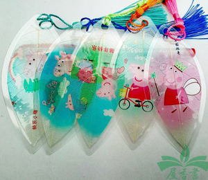 小猪佩奇书签创意小清新叶脉书签可爱卡通佩琪佩琦乔治书签学生用