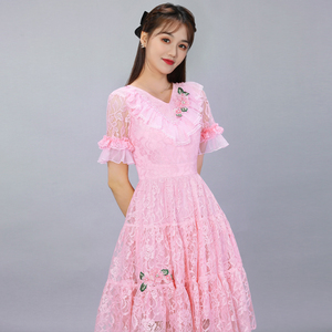 春季粉色公主裙