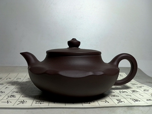 【宜兴紫砂小屋】茶壶精品/优质紫泥/宗华手工紫泥汉云壶200cc