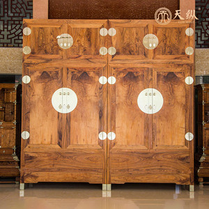 镇店之宝 越南黄花梨顶箱柜一对精品收藏降香黄檀2.8米大衣柜