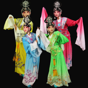 戏曲服装舞台演出服水袖飘逸汉服古装衣越剧黄梅戏七仙女改良宫装