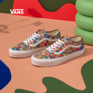 vans范斯官方 白底花卉男鞋女鞋old skool低帮帆布鞋liberty联名