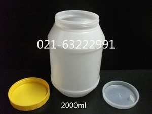 2000ml塑料特大口瓶 2L高密度试剂瓶 化学圆桶 密封罐