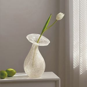 白色花朵透明玻璃花瓶法式浪漫风格郁金香插花水养花器小众复古