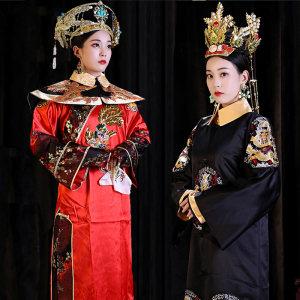 女士清朝服装皇后装太后服妃子贵妃故宫拍摄写真服满族旗服格格装