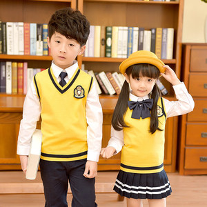 幼儿园园服套装毛衣韩版新款男女儿童装春秋季英伦小学生校服班服