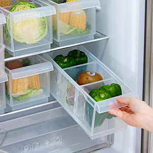 冰箱保鲜盒厨房橱柜桌面透明分隔收纳盒大号蔬菜杂物储物盒整理盒