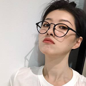 顽童大人同款黑色圆框眼镜韩版平光镜素颜复古小脸框架近视眼镜女