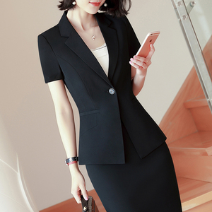 短袖西装外套女夏季薄款韩版气质正装工作服套装职业女士西服上衣