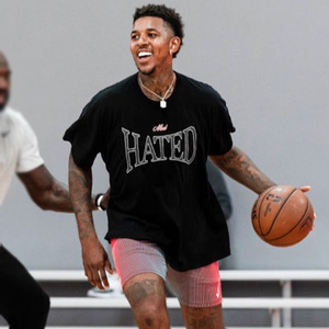 尼克杨同款短袖男美式篮球运动宽松t恤欧美街头ins潮流体恤圆领夏