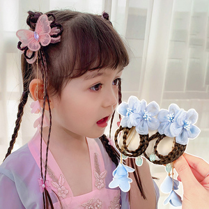 儿童发夹古风假发辫子汉服头饰女童古装流苏发卡小公主中国风发饰