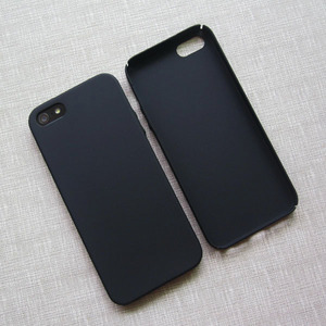 全包硬壳iphone5/5s纯黑色手机套适用于苹果se四边包塑胶外壳磨砂