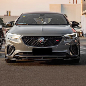 适用于17-19君威黑色前铲改装 别克汽车gs小包围水转印碳纤纹前唇