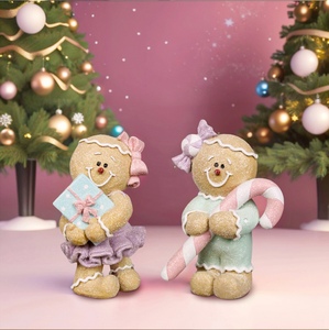 圣诞姜饼男女孩摆件烘培场景装饰饼干小人道具圣诞节氛围布置