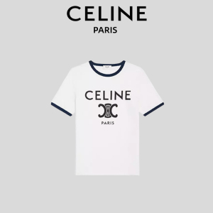 国内现货celine/赛琳22新款凯旋门字母印花短袖流行宽松上衣t恤女