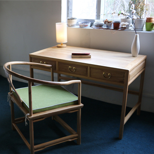 实木儿童书桌家用新中式简约办公桌小桌子单人带抽屉中医诊桌仿古