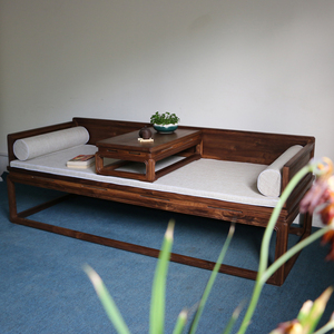 新中式罗汉床茶桌椅组合小户型罗汉床榻实木单人沙发床禅意茶室椅