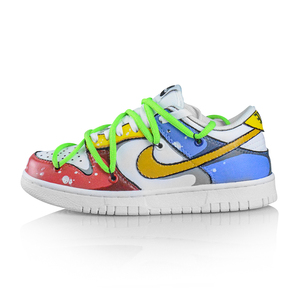 nike dunk low 蛋壳男款 三元色 漫画解构手绘涂鸦 耐克球鞋定制