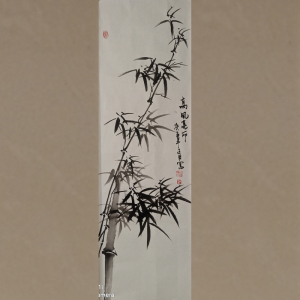 纯手绘国画竹子写意花鸟画客厅餐厅挂画玄关走廊过道竖幅字画作品