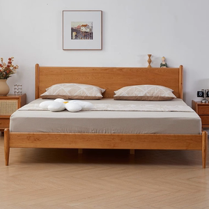 北欧床日式风格樱桃木家具原木1.5小户型樱桃木实木单双人1.8米床
