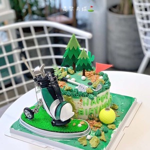 高尔夫蛋糕装饰摆件创意笔筒小摆设个性时尚开业庆典活动礼品摆件