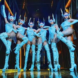 漫舞酒吧演出服白色天使女战士gogo气氛派对夜店互动ds商演巡演