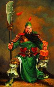 画像佛像镇宅挂像门神招财挂像挂画贴画卷轴关公坐姿武财神爷川北