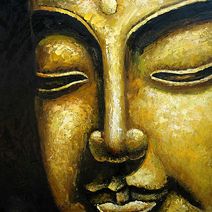 手绘油画装饰画画芯菩萨佛头佛像唐卡密宗挂像招财富贵爱语fz138