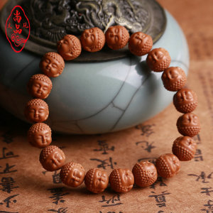 天然金丝小猴头核桃雕刻宝宝佛手串佛珠手链小籽核雕男女文玩把玩