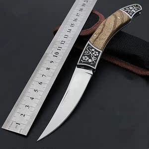 月牙雕花折叠户外随身防身手荒野求生高硬度军刀具短小折刀匕刃刺