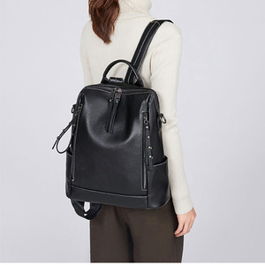 xl真皮双肩包女休闲通勤可放14寸笔记本电脑背包旅行韩版简约潮流