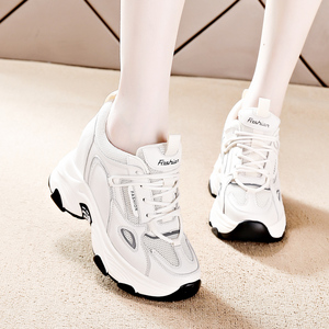 轻薄款透气内增高跟运动女鞋子休闲远旅游夏天的土不闷脚夏季波鞋