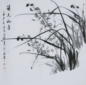 名家 连俊洲 风格【17】写意花鸟 国画 兰花兰草 手绘 三尺斗方