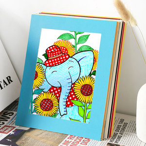 彩色卡纸相框儿童绘画装裱框挂墙8k开4k画框a3a4简易创意相框7寸6