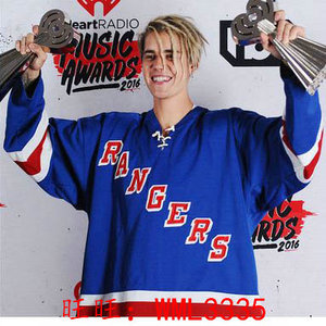 justin bieber jersey 贾斯汀比伯同款音乐奖游骑兵贾皇冰球衣服