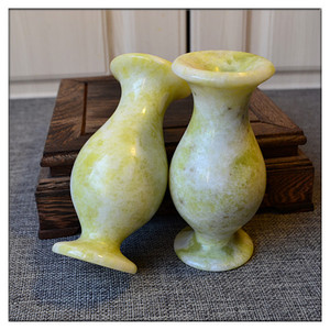 天然玉花瓶玉石花插摆设玉器小花瓶装饰客厅酒柜玄关工艺品摆件